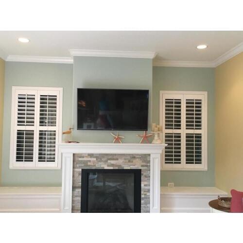 Custom Basswood Plantation Shutters Wooden Blinds Solid Wood Shutter Louvers PS232