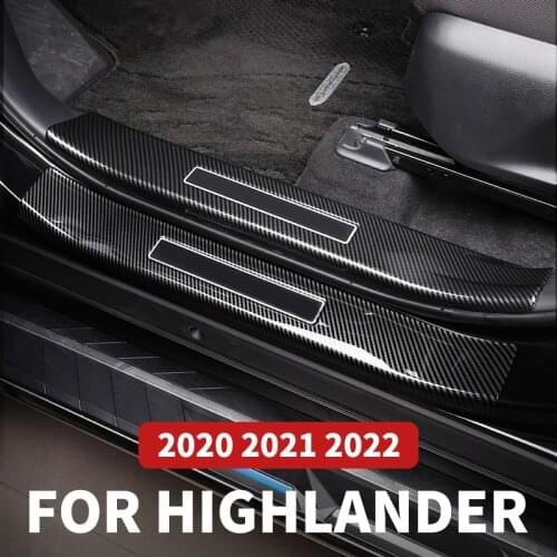 ABS Carbon Fiber Threshold Strip, Welcome Pedal For Toyota Highlander XU70 Refit 2020 2021 2022 Car Accessories SUV Supplies
