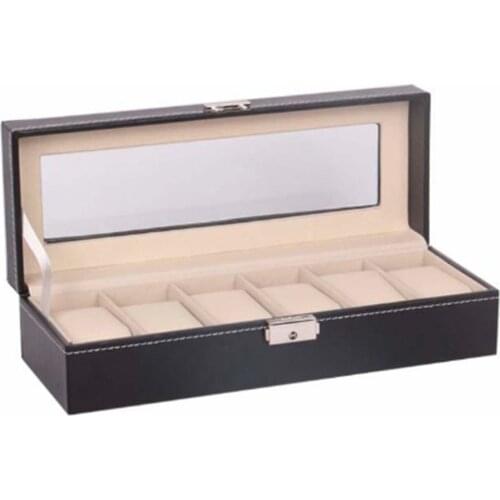 2/6 Slots Portable Slots Watch Display Box Storage Organizer With Zipper Style PU Leather Bracelet Display Case