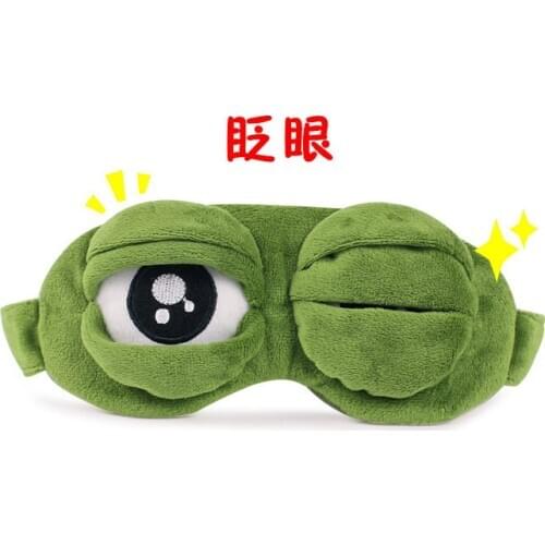 Soft 3D Frog Sleeping Mask Eyeshade Plush Eye Cover Children Girls Breathable Cartoon Eye Blindfold Eyepatch With Ice Bag