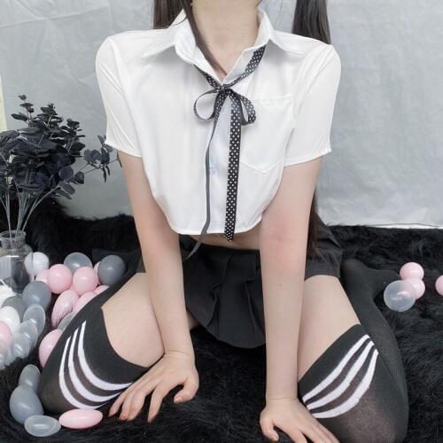Japanese Style Sexy School Uniform Lingerie Erotic Women Girls Kawaii Sailor Student Pleated Skirt JK Costume Set Underwear