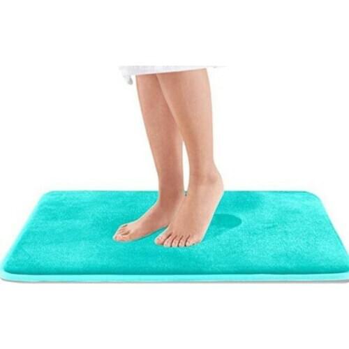 Comfortable Coral Velvet Memory Foam Bath Mat Non Slip Absorbent Super Cozy Velvet Bathroom Rug Carpet