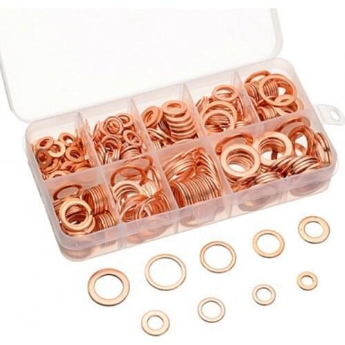 Boxed 400pcs flat washer o-shaped copper gasket combination sealing gasket gasket red copper gasket