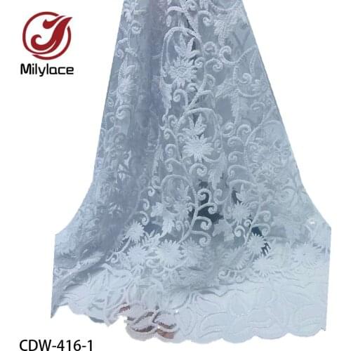 High Quality African Lace Fabric Embroidery French Tulle Lace Fabric for Wedding Party Dress CDW-416