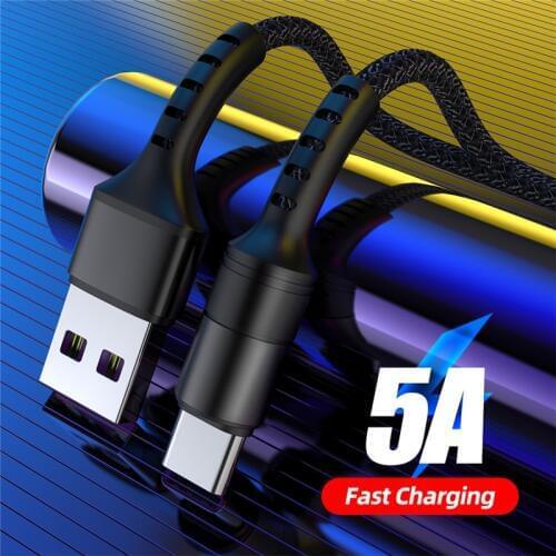 5A USB Type C Charging Cable Supercharge USB-C Charge Cable for Huawei Mate 20 P30 P20 Pro Fast Charging Phone Data USBC Cord