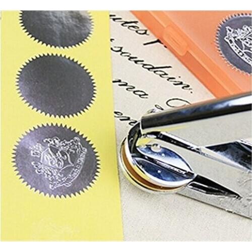 100pcs Silver Vintage Embosser Stamp Sealing Blank Certificate Self-Adhesive Stickers (Silver)