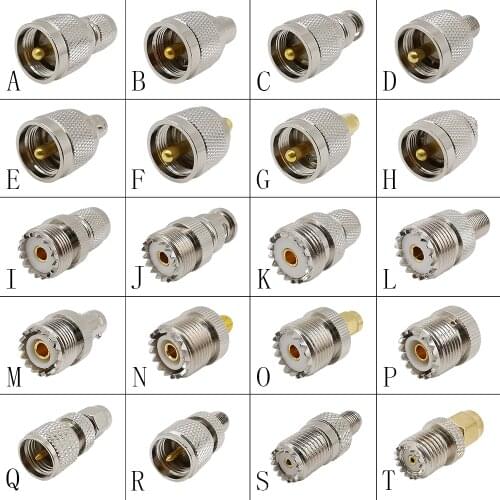 1Pcs UHF SO-239 PL-259 Male Female to F/ TNC/ BNC/ SMA/ MCX/ FME/ Mini UHF Plug Straight RF Coaxial Adapter Connector Converter