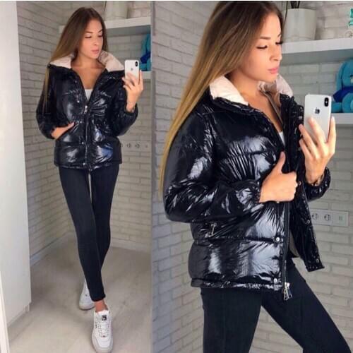 2020 Down Parkas Women Glossy Winter Coat Waterproof Hooded Jacket Thick Warm Snow Fashion Bright Color Cotton Padded Outerwear