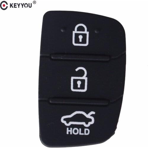 KEYYOU 3 Button Rubber Silicone Key Pad Cover Case For Hyundai Ix35 Mistra Sant Smart Remote Car Key Fob Holder Case Skin