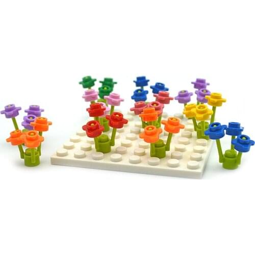 Plant Tree Grass Flower City Accessories Compatible all brands Building Blocks Garden DIY Flower stem Bricks river baseplate