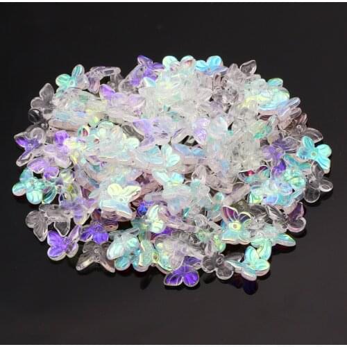 Mixed 10mm Colorful Butterfly Shape Glass Beads Loose Spacer Beads For Jewelry Making Diy Necklace Bracelet Accessories