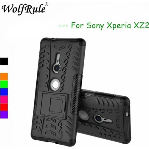 WolfRule Case sFor Sony Xperia XZ2 Cover Shockproof Silicone + Plastic Kickstand Case For Sony Xperia XZ2 Case H8216 H8266 Coque