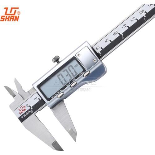 SHAN Digital Calipers 6" 0-150mm/0.01 Stainless Steel Large Display Metal Shell Inch/MM Electronic Micrometer Measuring Tools