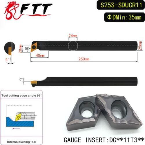 S25S-SDUCR11 95 Degrees Internal Turning Tool Holder For DCMT11T304 DCMT11T308 Insert Internal Boring Bar Lathe Machine