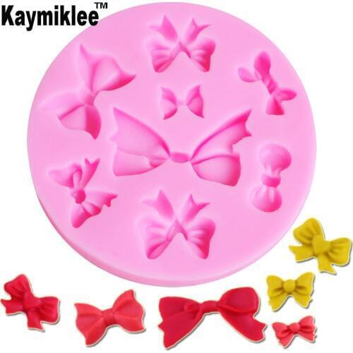 Kaymiklee M117 8 Mini Bows UV Resin Silicone Mold Fondant Chocolate Candy Gumpaste Lollipop Crystal Epoxy Soft Clay Bake Tools