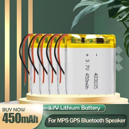 403035 043035 3.7V 450mAh Lithium Polymer Li-Po Rechargeable Battery For MP3 MP4 GPS Bluetooth Audio Speaker Walkman Massage