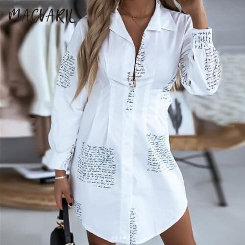 Letter Print Fashion Blouse Long Sleeve V-neck Loose Party Dress Elegant Fashion Print Tops Blouse Plus Size