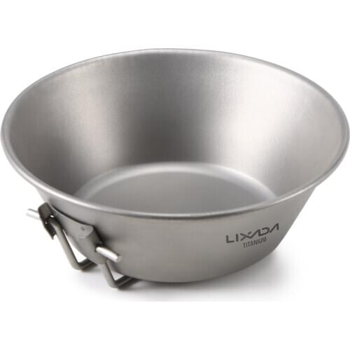 Lixada Stainless Steel Bowl with Foldable Handle for Outdoor Camping Hiking Backpacking Picnic