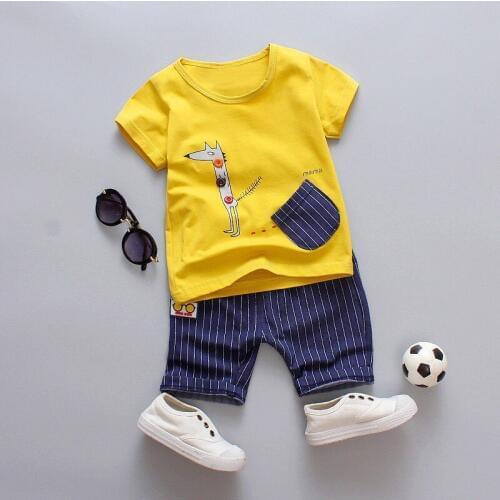 Cartoon Newborn Baby Boy Fashion Clothing Outfits Baby Girl Casual Clothing Sets Toddler Tops T-shirt Shorts Casual Outfits