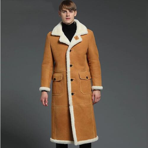 Mens B3 Shearling Jacket Coat Mens Windbreaker Jacket Mens Winter Long Warm Jacket