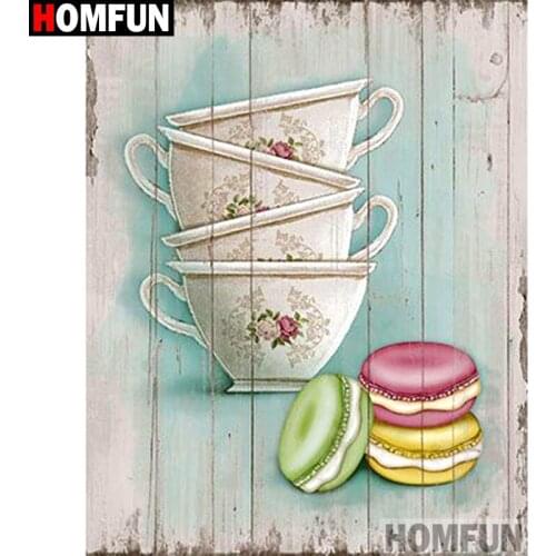 HOMFUN Full Square/Round Drill 5D DIY Diamond Painting "Cup scenery" Embroidery Cross Stitch 3D Home Decor Gift A13101