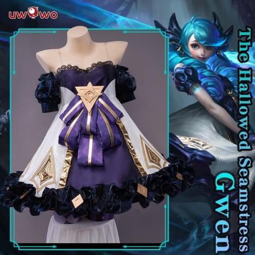 PRE-SALE UWOWO LoL Gwen Cosplay Costume League of Legends The Hallowed Seamstress Battle Lolita Dress Gorgeous