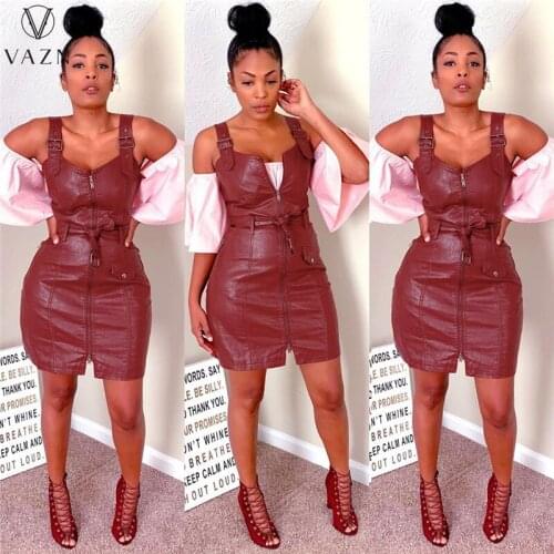 VAZN 2021 Autumn Lille Chap Mini Dress Sexy Joker Solid High-end Tank Sleeve High Waist Young Vestidos For Female