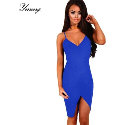 YMING Fashionable Strap Slim Sexy Dress Spring And Summer Womens Classic Elastic Waist Solid Color Dresses Temperament Commute