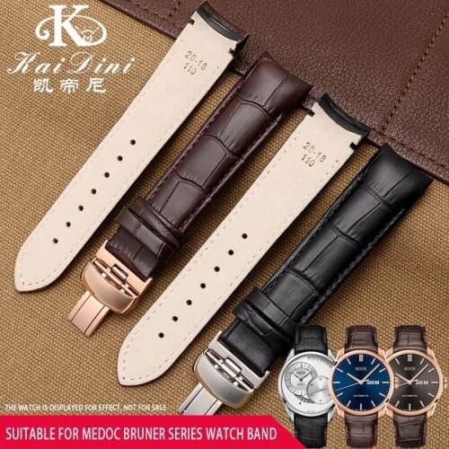 Fit Mido Strap M024 Bruner curved leather strap M024407A 630A mens 2021mm watch accessories
