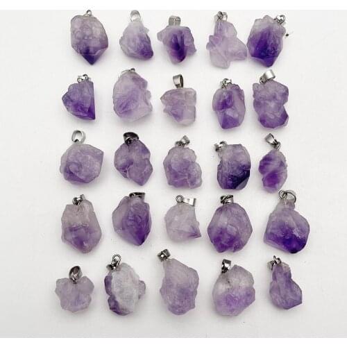Fashion good quality Natural amethysts stone pendants for jewelry making charms Irregular accessories 50pcs/lot free shipping