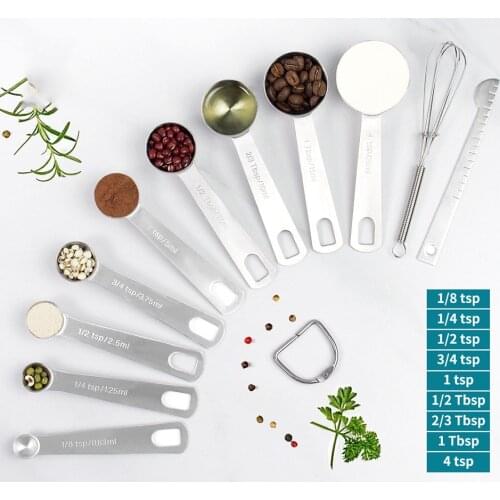 Cooking and Home Baking Measuring Spoons Set Heavy Duty Stainless Steel Measuring Tools For Kitchen