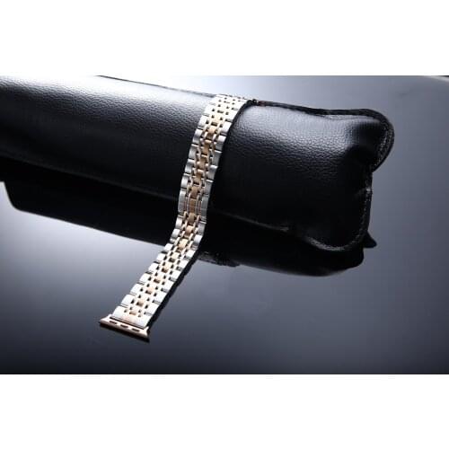 For Apple Watch Five beads strap,Upgraded Version Solid Stainless Steel Band Business Replacement iWatch Strap for Apple Watch