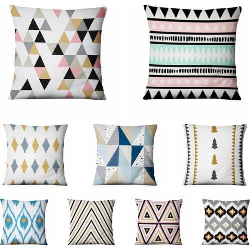 Retro Rhombic Lattice Printed Pillowcase Colored Geometric Cushion Decorative Pillows Home Decor Sofa Throw Pillow Almofadas