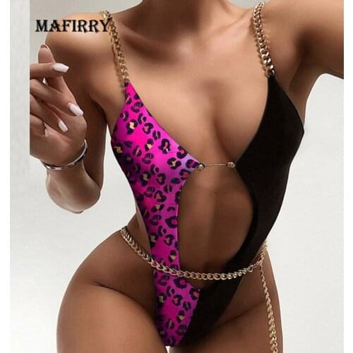 Sexy Metal Chain Sleeveless Bodysuit Women Deep V Neck Cut Out Backless Sexy Lingerie Pornos Body Suit 2021 Sleepwear Sex Night