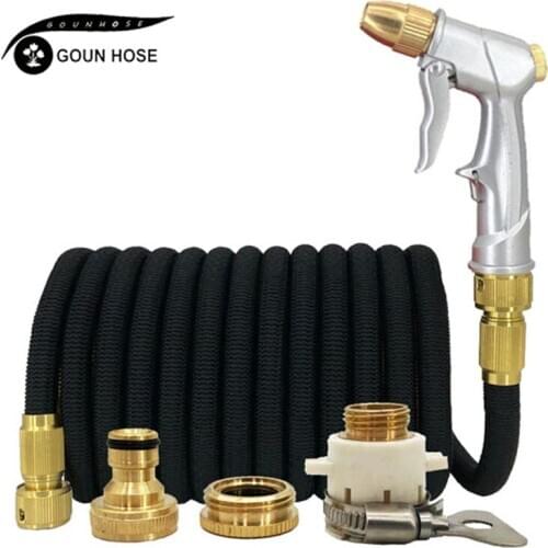 Flexible Garden Hose Expandable Magic Latex Hose High Pressure Car Wash Hose Metal Water Gun For Watering The Vegetable Garden
