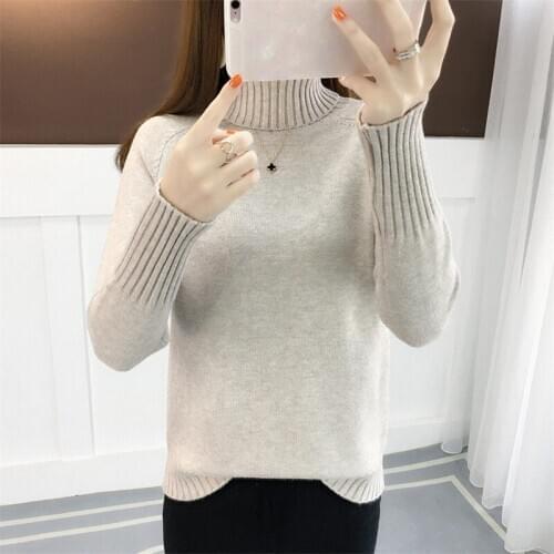 Turtleneck Sweater Women Autumn Winter Sweater Solid Knitted Long Sleeve Pullovers Sweater Sexy Womens Jumper Pull Femme River