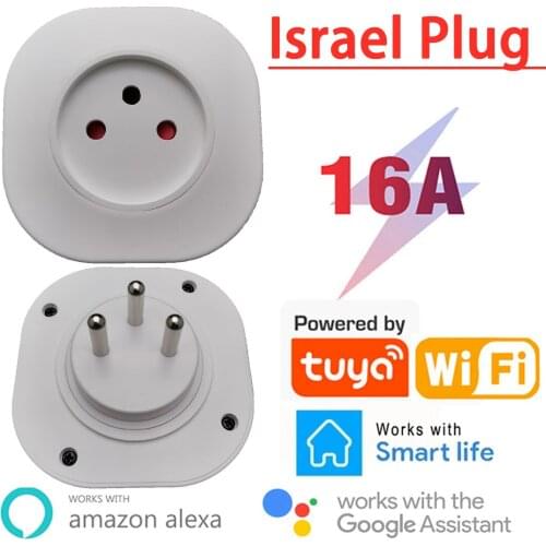 WiFi Smart Plug 16A Israel Plug Power Socket Tuya APP Smart Home For Alexa Google Home Assistant Voice Control Timing Function