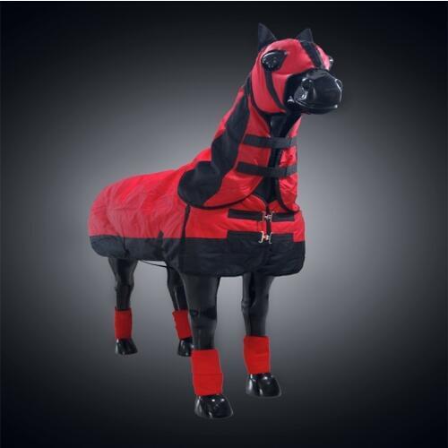 Windproof Horse-clothes Detachable horsecloth Horse Clothing Rug with head cover and leggings
