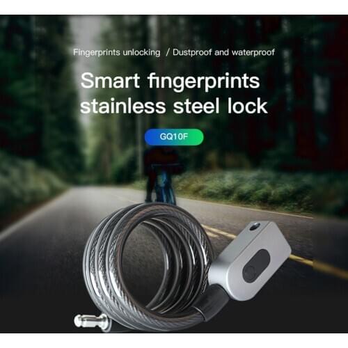 Smart Keyless Fingerprint Lock Stainless Steel Cable Anti-Theft Bicycle USB Rechargeable Lock Motorcycle Cycle MTB Door Lock