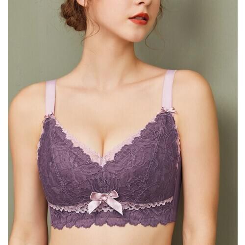 Womens Wire Free Non-Foam Lace Bra Latex ingredients bra 34 36 38 40 B C D E