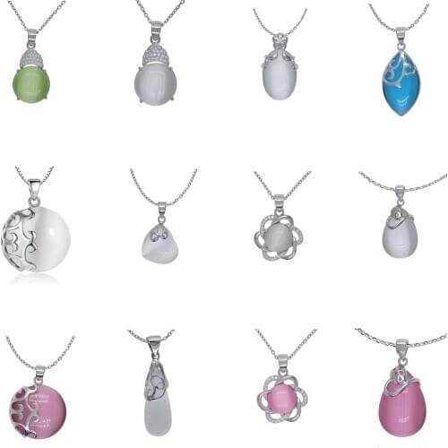 100% Real 925 Sterling Silver Jewelry Pendant with Opal Stone Fashion Pendants