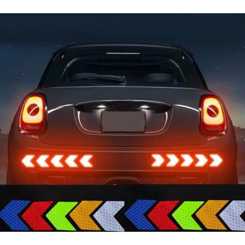 12PCS Big Car Night Warning Arrow Reflective Car Stickers Scratch Modified Electric Motorcycle Body Sticker