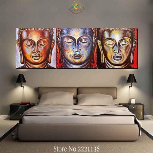 3-4-5 Pieces Vintage Buddha Modern Wall Art Canvas Printed Painting HD Prints Modular Poster Wall Pictures for Home Decor