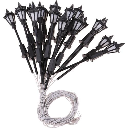 3V LED Lighting 1/87 HO Scale Street Light Lamppost For Model Train Railway Lamp Garden Park Scenery Landscape