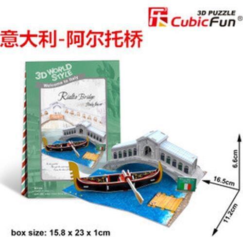 3D PuzzlesItaly Aalto Bridge DIY Creative gift Educational toys World style tour construction paper model T22