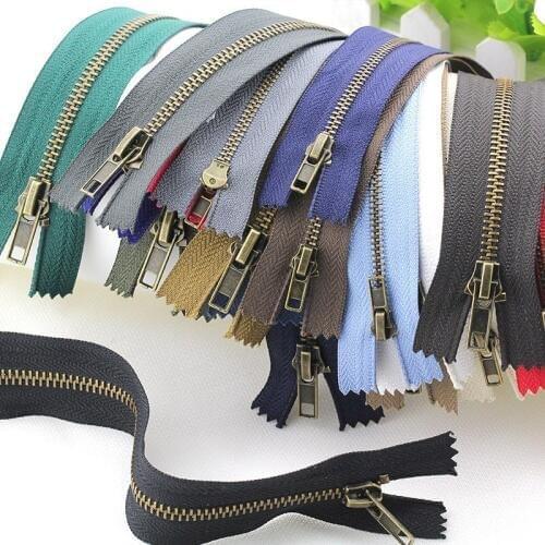5# 20CM Closed end Metal Zippers For DIY Sewing Bags Trousers Accessories 5Pcs