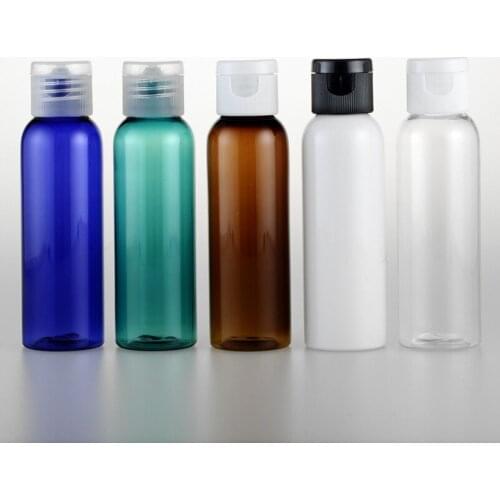 50pcs/lot 60ml Empty Mini Travel Plastic Bottles With Disc Top Cap,Shampoo PET Bottle With Screw Lid, Cosmetics Container
