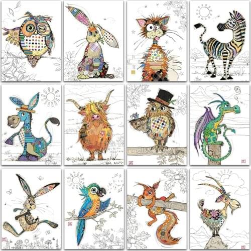 5D DIY Diamond Painting art animals cat owl rabbit dragon Full Square&Round Diamond mosaic embroidery Cross stitch home decor