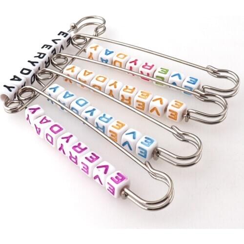 Large Metal Mix Color Safety Pins 11*57mm Brooch Shawl Sweater Buckle Wool Weaving Tools Materials Sewing Needles Sweing Tools