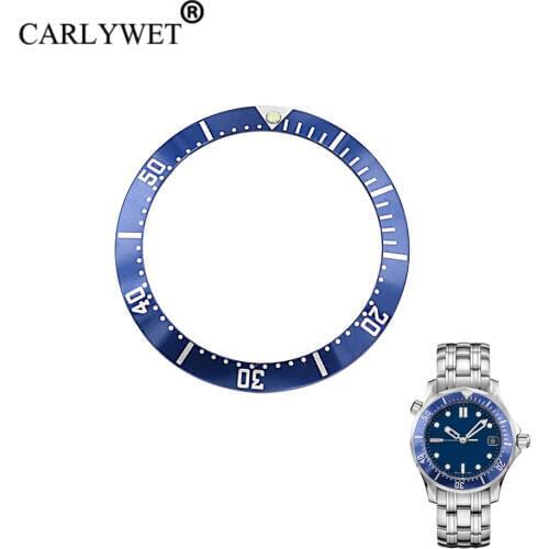 CARLYWET Wholesale Top Grade Aluminum Dark blue with White Writing Watch Bezel Insert for 2220